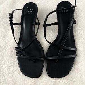 A New Day Black Strappy Sandals